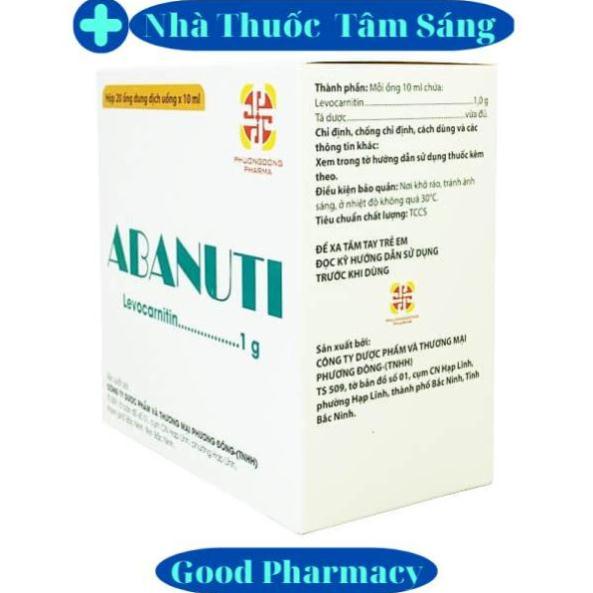 Abanuti Levocarnitin 1g hộp 20 ống x 10ml Phương Đông - Hỗ trợ thiếu Carnitine x z