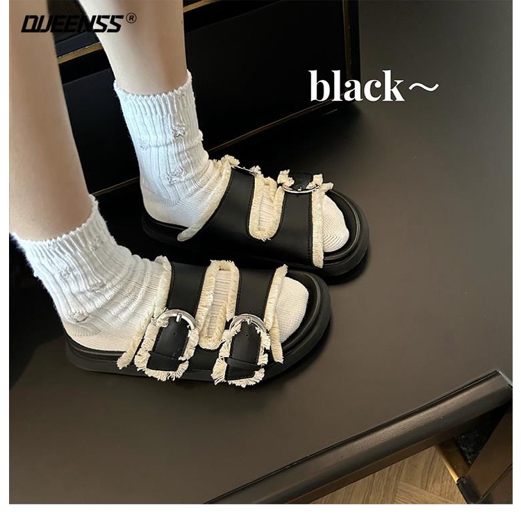 Dép Sandal Đế Dày Quai Ngang Thiết Kế Mới Thời Trang Mùa Hè 2023 Dành Cho Nữ