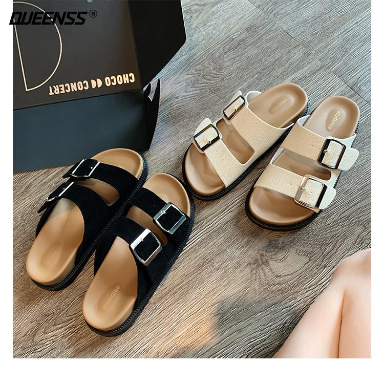 Dép Sandal Birkenstock Đế Dày Phẳng Mùa Hè Phong Cách Mới Cho Nữ