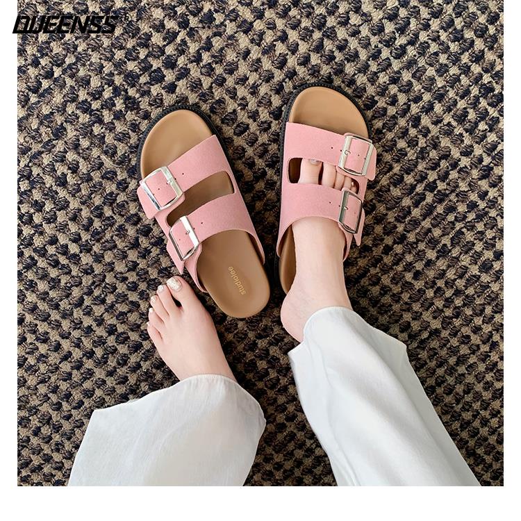 Dép Sandal Birkenstock Đế Dày Phẳng Mùa Hè Phong Cách Mới Cho Nữ