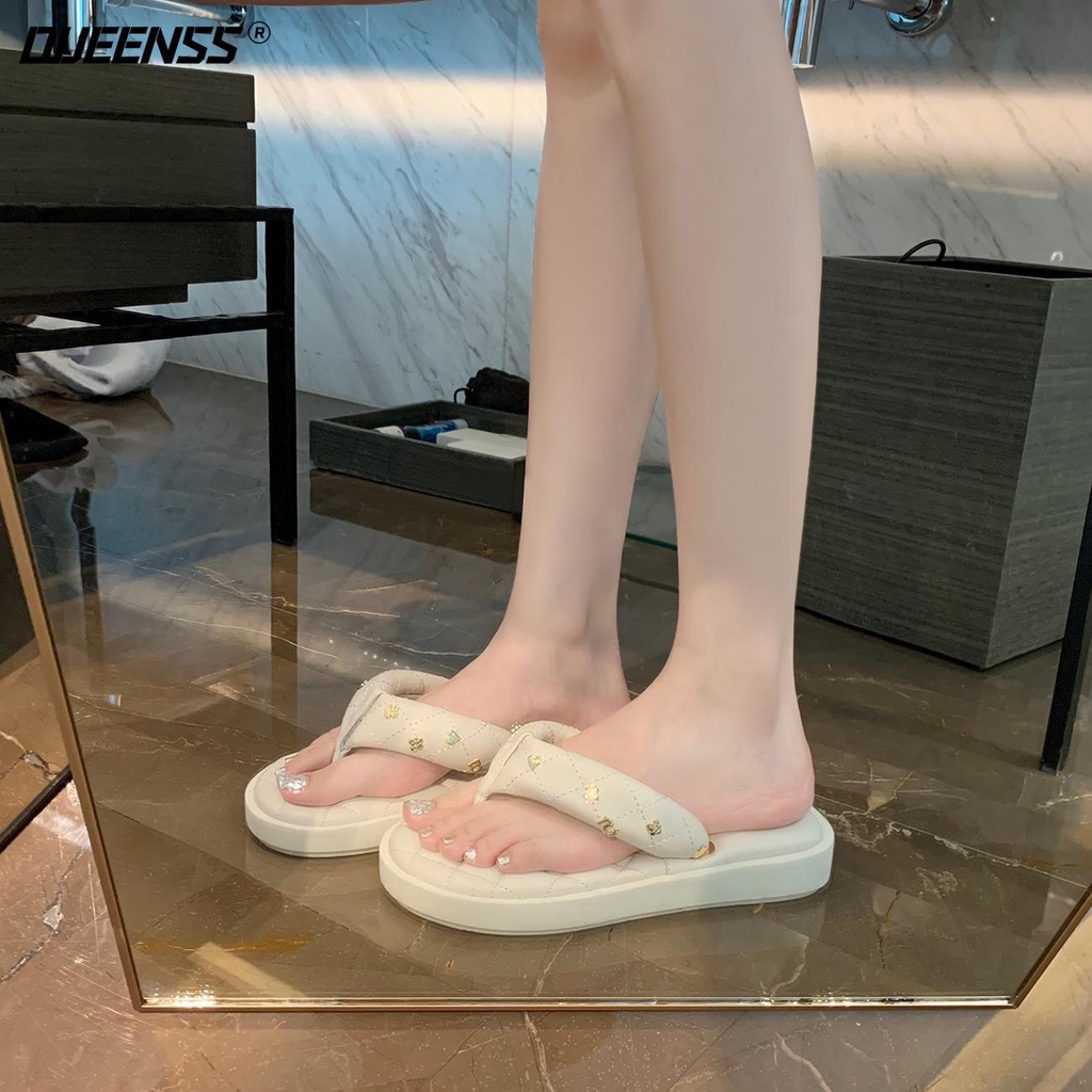 Sandal Xỏ Ngón Đế Dày Đính Đá Phong Cách Thời Trang Mới 2023 Dành Cho Nữ