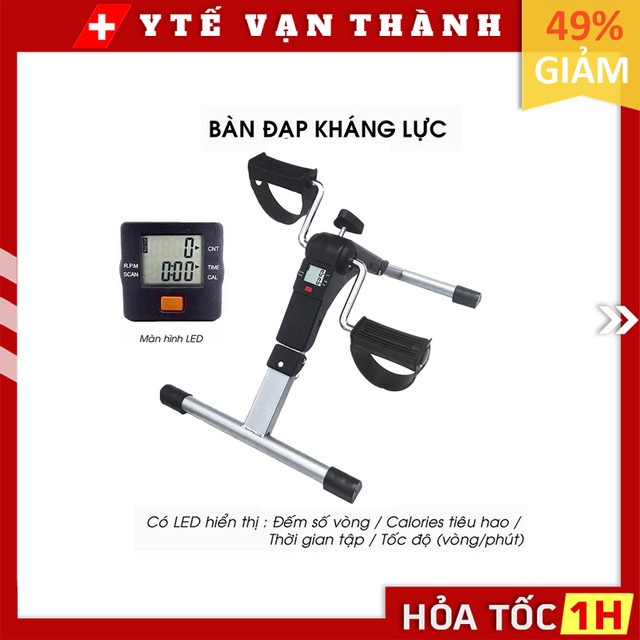 ✅ Bàn Đạp Cơ Phục Hồi Chức Năng Có Đồng Hồ Đếm Vòng, Thời Gian -VT0928