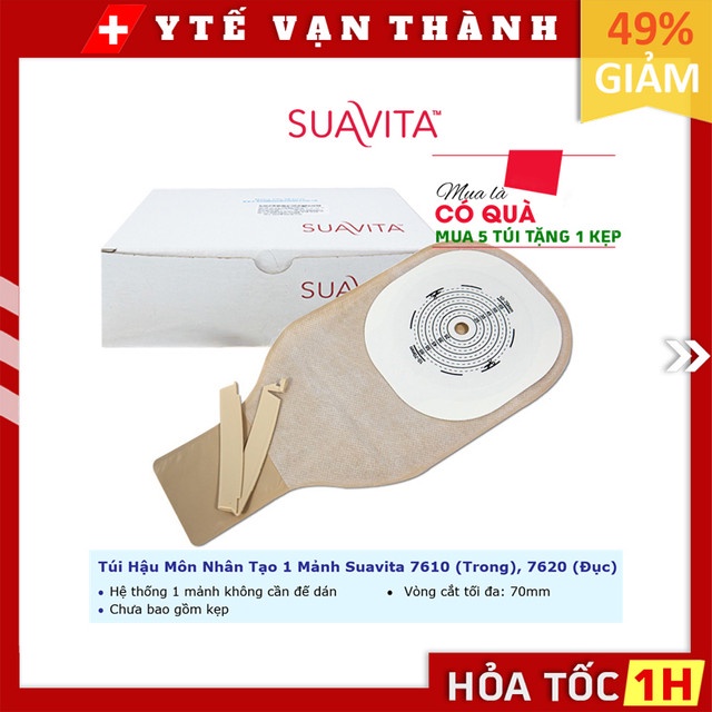 ✅ Túi Hậu Môn Nhân Tạo 1 Mảnh Suavita 7610 (Trong), 7620 (Đục) | Túi Phân, Hậu Môn Tạm -VT0425