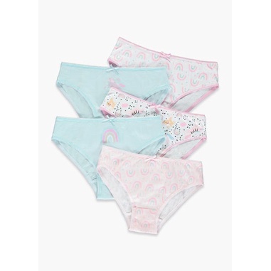 Set 5 quần chip rainbow unicorn size 10-11y, 12-13y Matalan_authentic UK