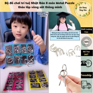 Bộ đồ chơi trí tuệ Nhật Bản 8 món Metal Puzzle tháo lắp vòng sắt thông minh, trò chơi trí tuệ cho người lớn và trẻ em