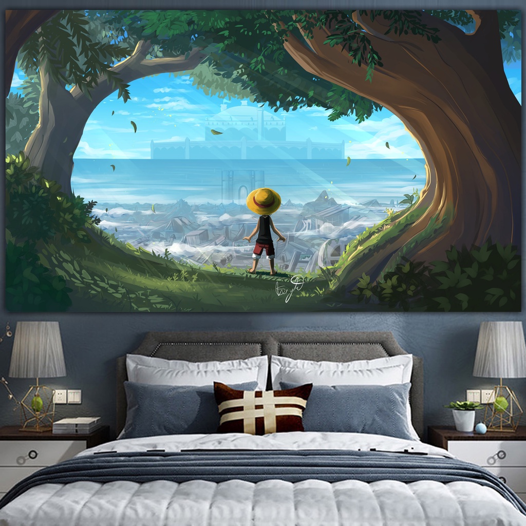 Thảm Treo Tường In Hình Nhân Vật Luffy Trong Phim Hoạt Hình One Piece Độc Đáo