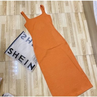 [Hàng order Shein] đầm ba lỗ thun tăm nhiều màu