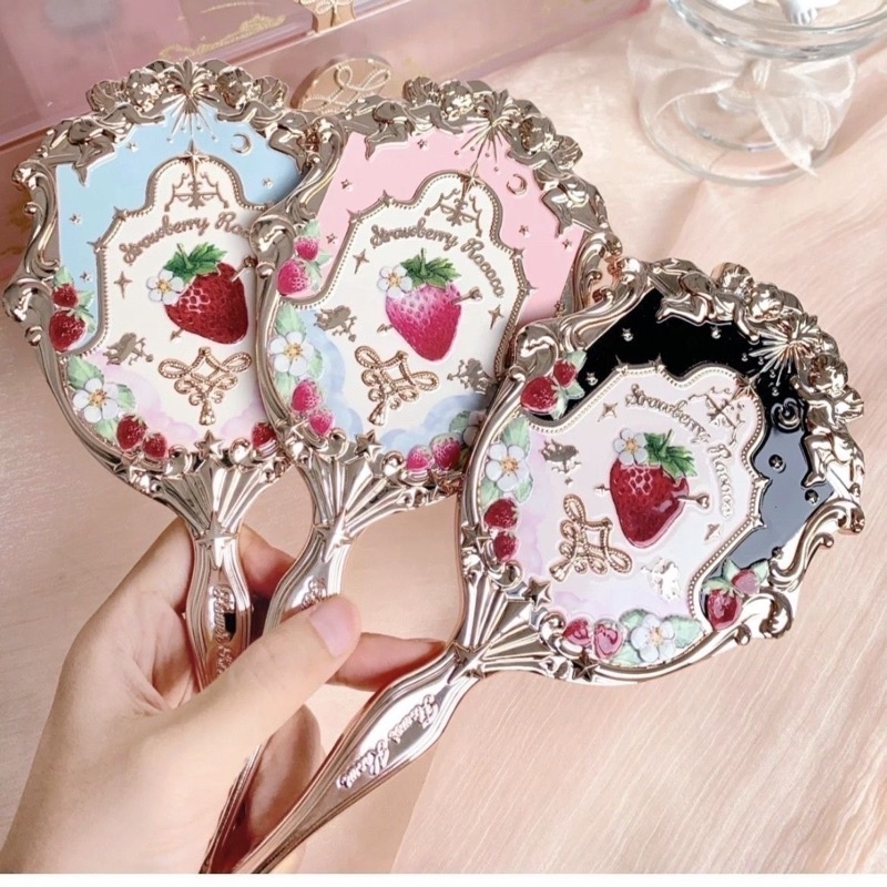 Gương cầm tay Flower Knows - sẵn xanh nhạt mermaid, trân châu