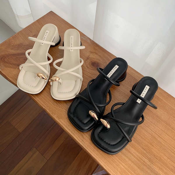 Dép nữ đế cao Dép xăng đan cao gót gót thô thời trang nữ