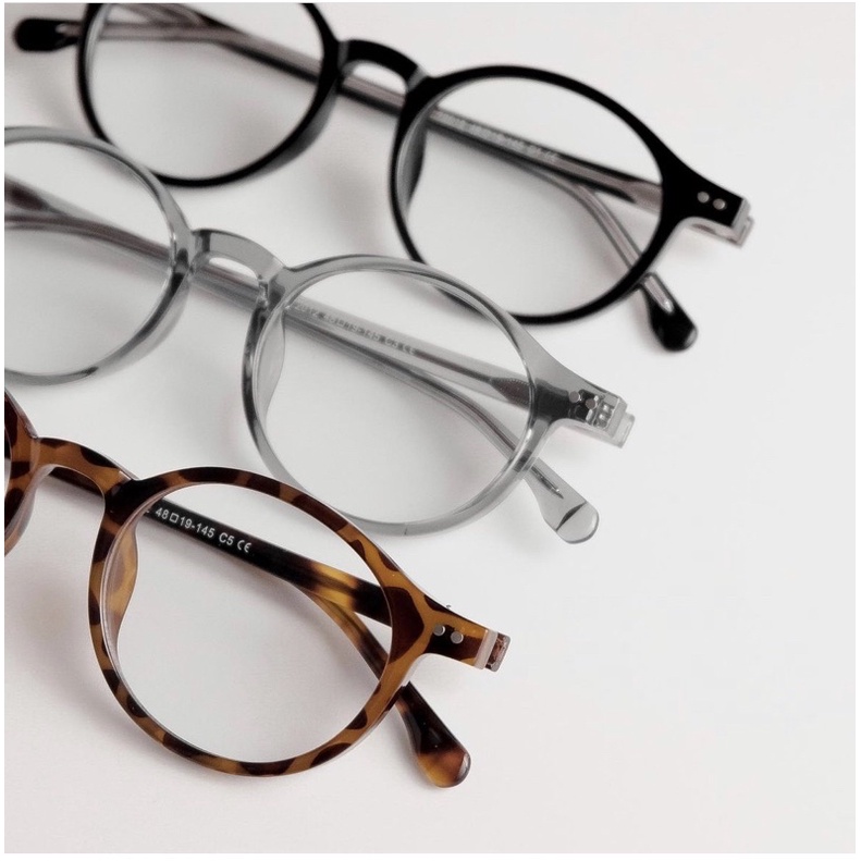 Kính giả cận, Gọng kính cận form nhỏ tròn lõi thép x nhựa Acetate 720122 Jolie eyewear