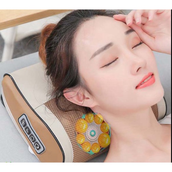 Máy Massa Cổ Vai Gáy; Gối Massage Rung Xoay Hồng Ngoại 16 Bi BEAME SA-G38 Hàng Chính Hãng
