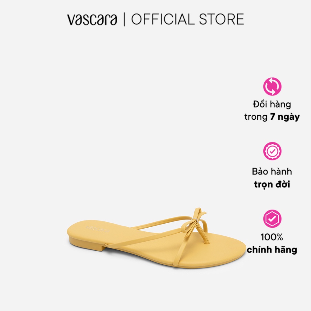 Vascara Dép Kẹp Phối Quai Ngang Đính Nơ - DXP 0174