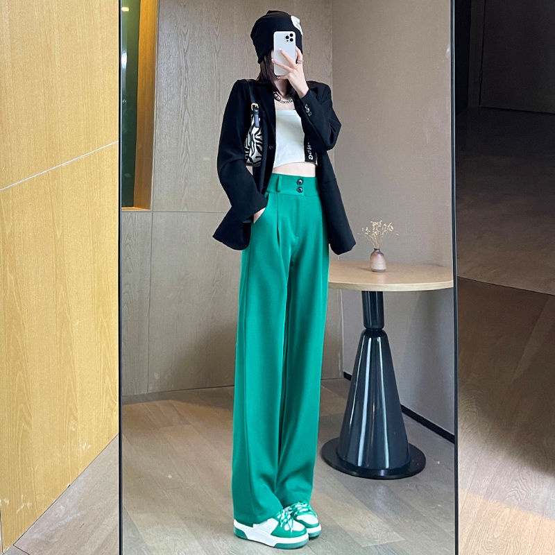 Bán Chạy Nhất Jiashucheng#Quần Dài Ống Rộng Lưng Cao Phong Cách Mới Dành Cho Nữ