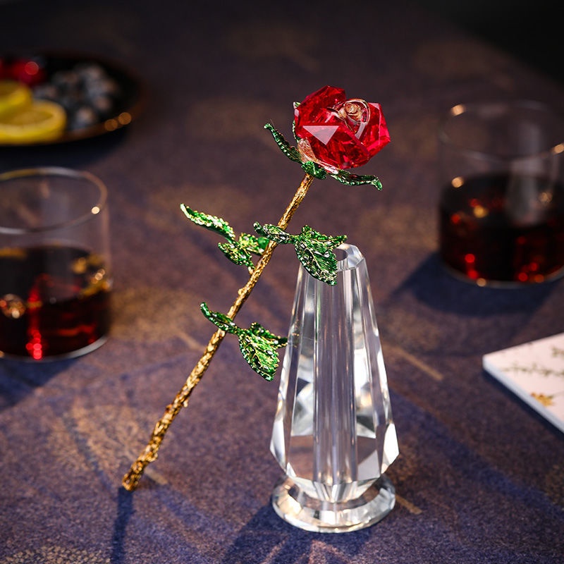 Hoa Hồng Pha Lê Giả Trang Trí Cho Ngày Valentine