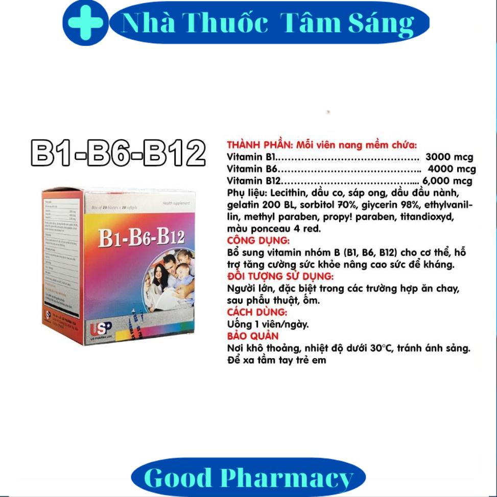 B1 B6 B12 - Bổ sung vitamin nhóm B (B1, B6, B12) cho cơ thể, hỗ trợ tăng cường sức khỏe nâng cao sức để kháng h z