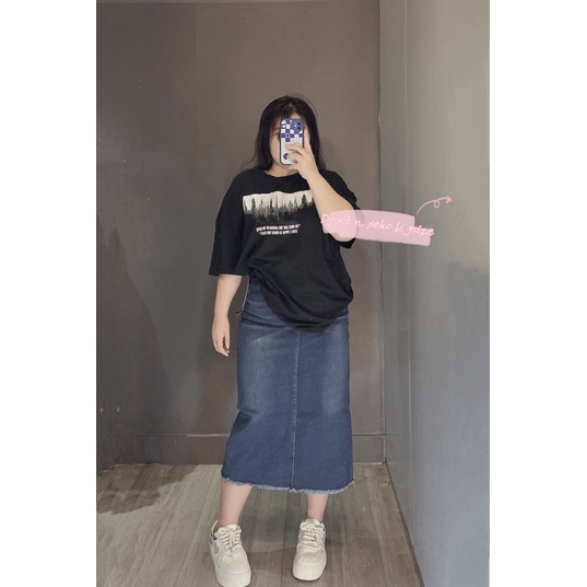 Chân váy jean bigsize co giãn 60-90kg