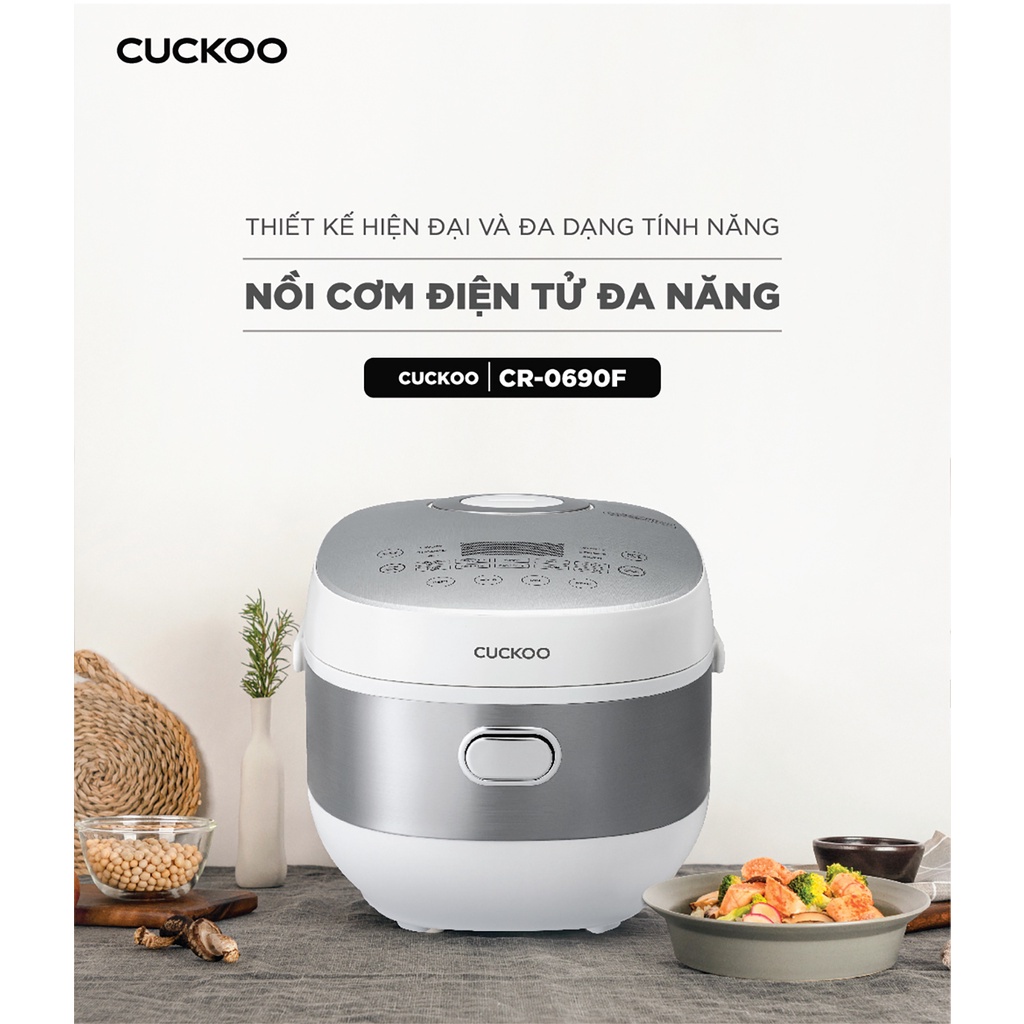 Nồi cơm điện tử Cuckoo 1.08L CR-0690F nhiều chế độ nấu, lòng nồi chống dính - BH 2 năm