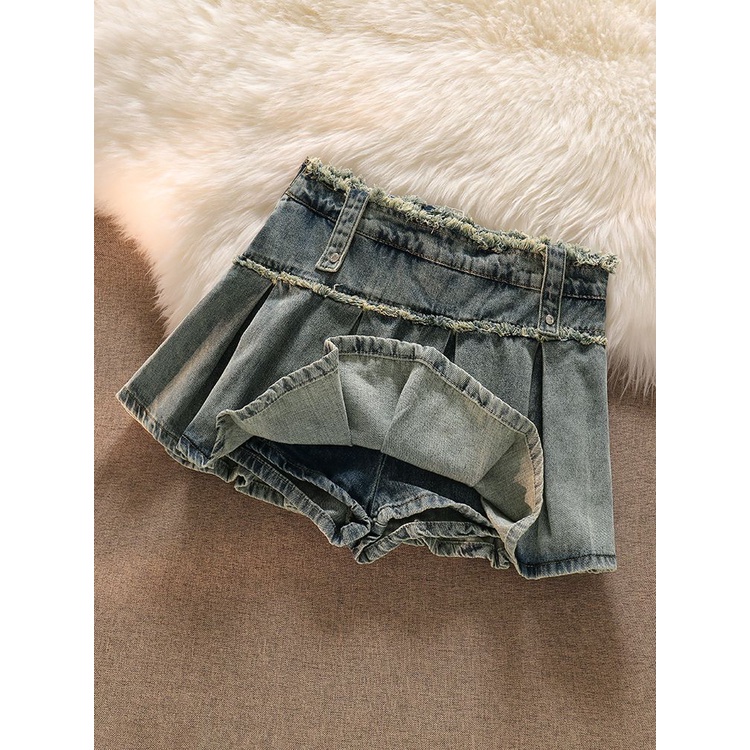 Jiashucheng Chân Váy Denim Chữ a Lưng Cao Ôm Dáng Thời Trang Mùa Hè Mới Cho Nữ