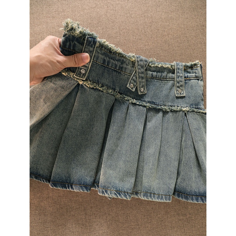 Jiashucheng Chân Váy Denim Chữ a Lưng Cao Ôm Dáng Thời Trang Mùa Hè Mới Cho Nữ