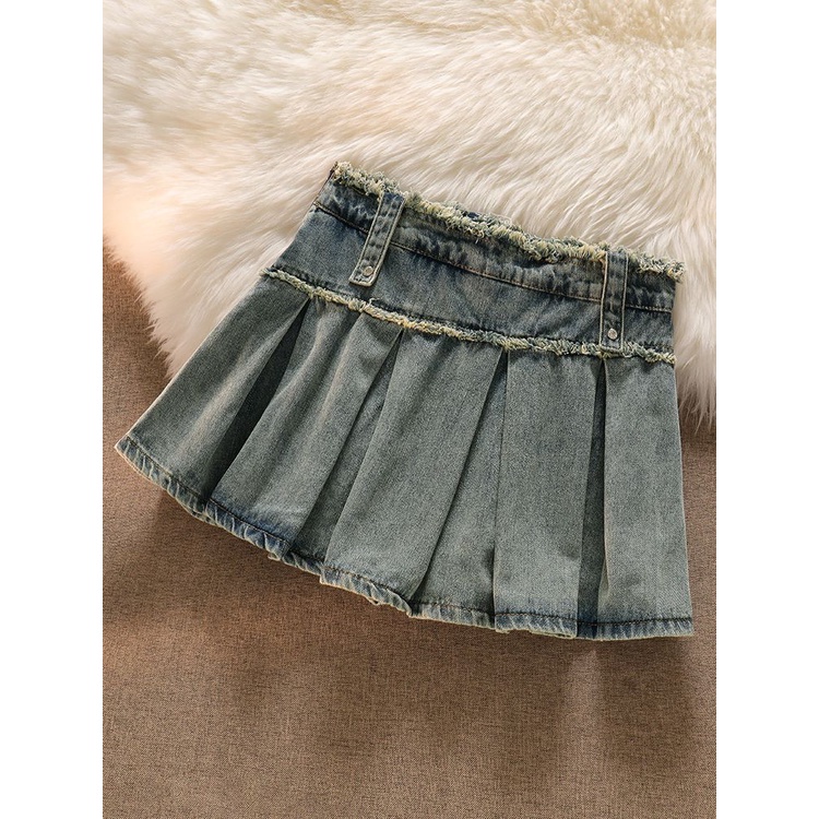 Jiashucheng Chân Váy Denim Chữ a Lưng Cao Ôm Dáng Thời Trang Mùa Hè Mới Cho Nữ