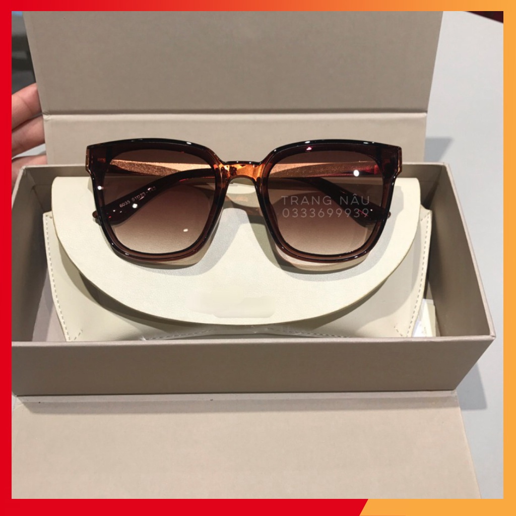 Kính mát nam nữ chống UV400 thiết kế mắt vuông dễ đeo màu sắc thời trang 6035