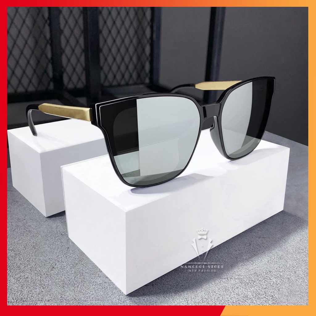 Kính mát nam nữ chống UV400 thiết kế mắt vuông dễ đeo màu sắc thời trang 6035
