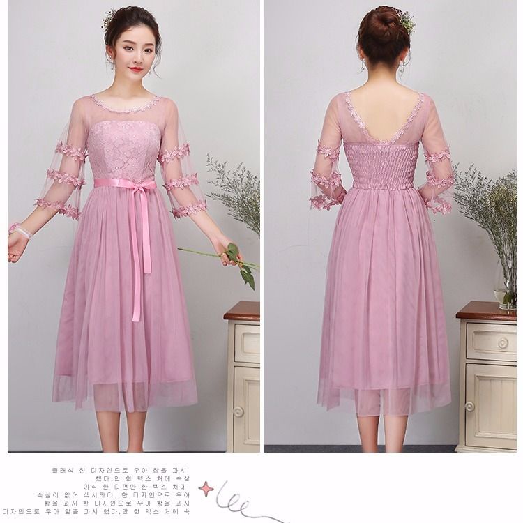 Đầm Phù Dâu Dáng Dài Thời Trang Sang Trọng Cho Nữ 18 Tuổi