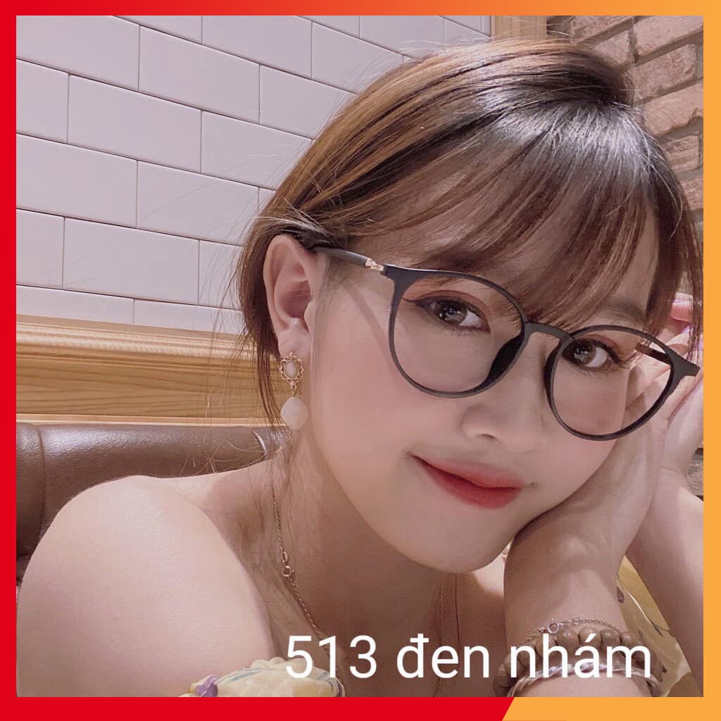Gọng kính mắt tròn nam nữ trangnau eyewear chất liệu nhựa dẻo thanh mảnh nhẹ nhàng 513