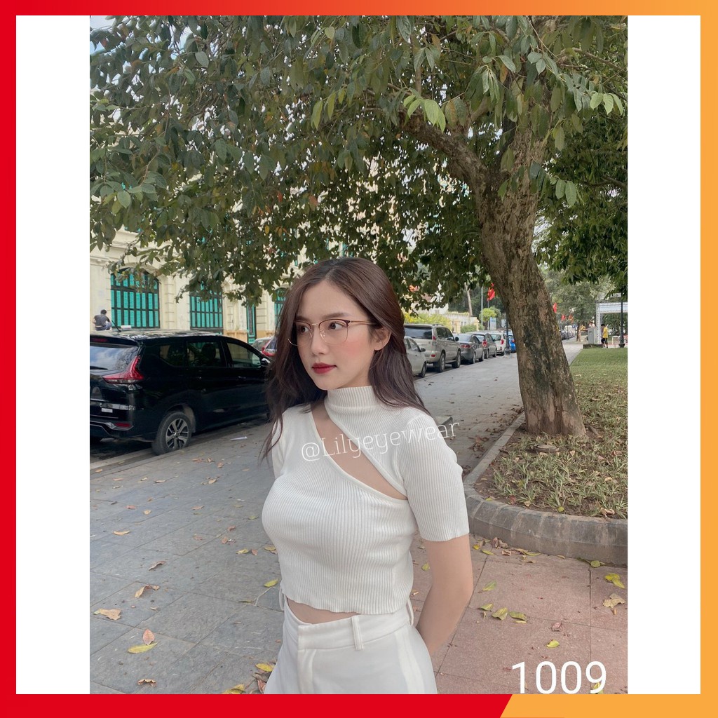 Gọng kính mắt kim loại tròn thời trang nhiều màu 1009