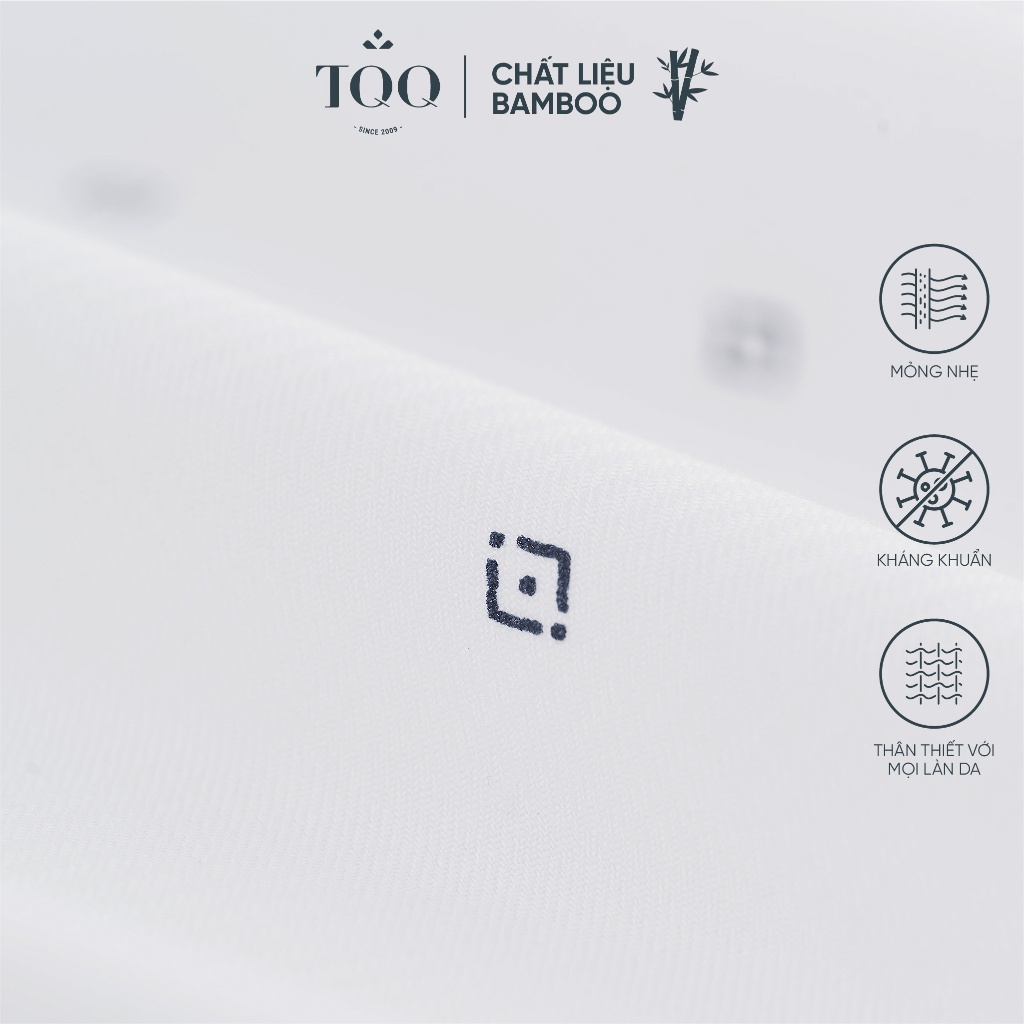 Áo sơ mi nam ngắn tay TQQ dáng Slimfit công sở ôm nhẹ H374CB màu trắng chất vải hạn chế nhăn mềm mại