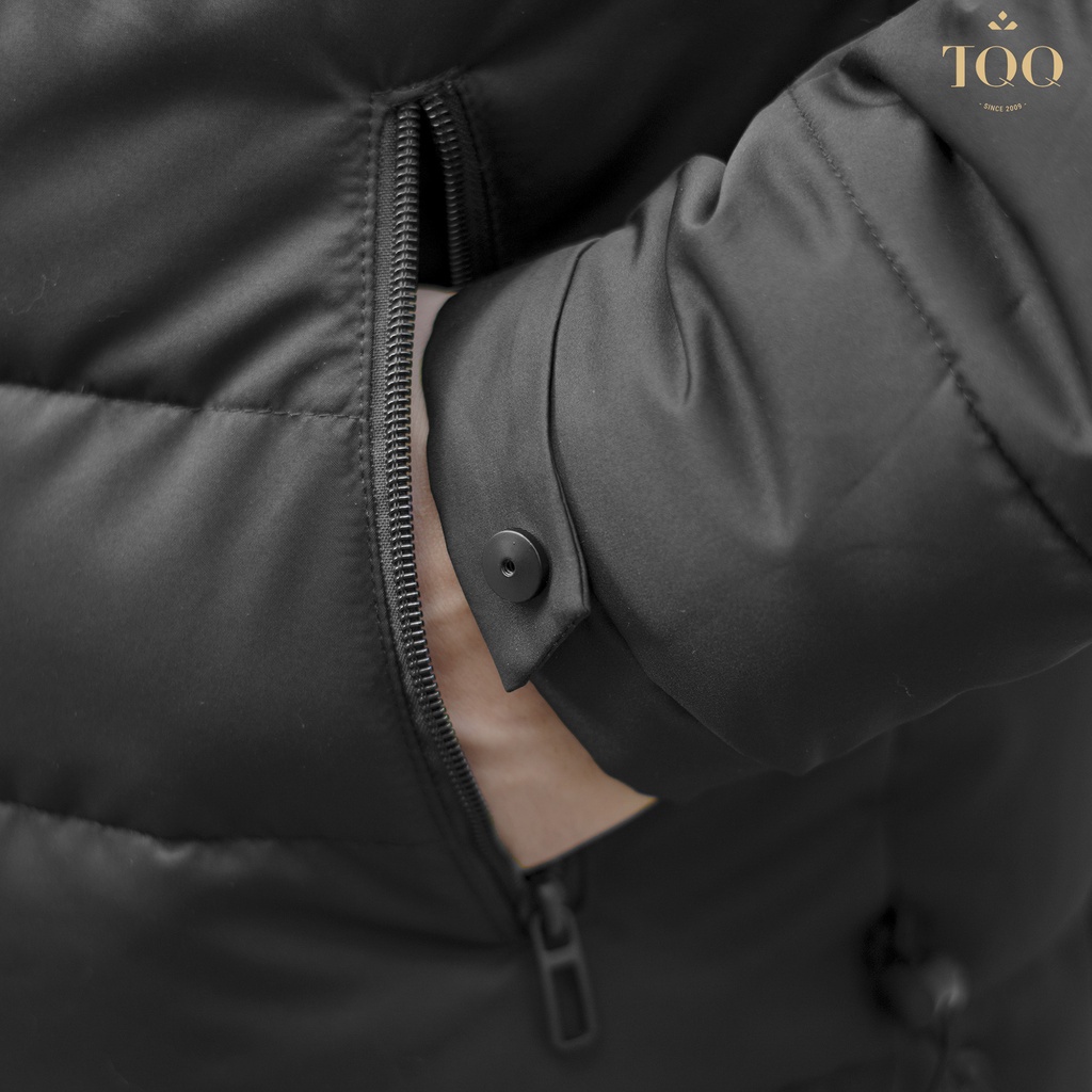 Áo khoác gió nam TQQ 3 lớp chần bông cao cấp ấm áp KH32101 có mũ hiện đại nam tính