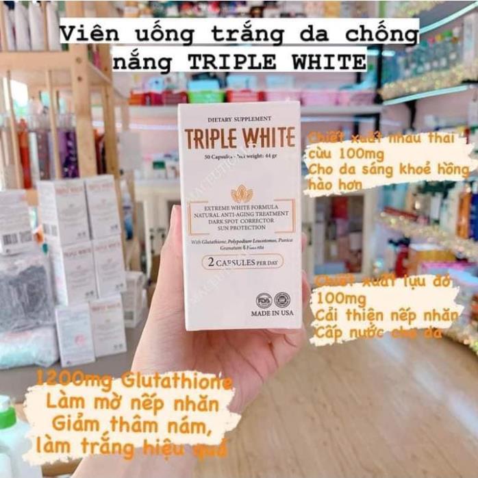 VIÊN UỐNG TRIPLE WHITE - VIÊN UỐNG GLUTATHION 1200MG TRẮNG DA | BigBuy360 - bigbuy360.vn