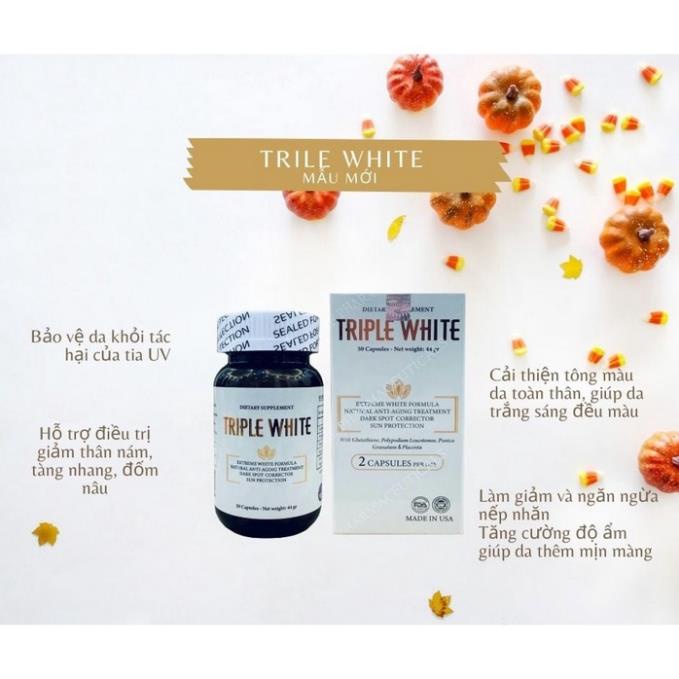 VIÊN UỐNG TRIPLE WHITE - VIÊN UỐNG GLUTATHION 1200MG TRẮNG DA | BigBuy360 - bigbuy360.vn