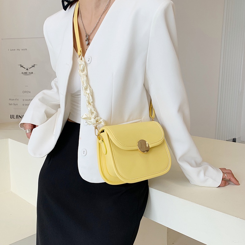 Túi Đeo Chéo Hình Vuông Nhỏ Màu Trơn Phong Cách Hàn Quốc Thời Trang Mùa Hè Cho Nữ