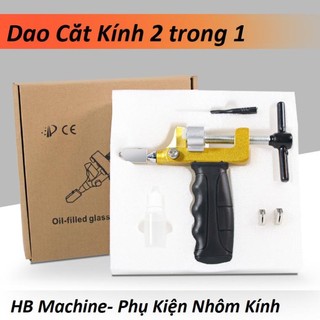 Bộ dụng cụ dao cắt kính, gạch 2 in 1 cầm tay dạng mở nhanh đa năng gồm 1 máy và 3 lưỡi