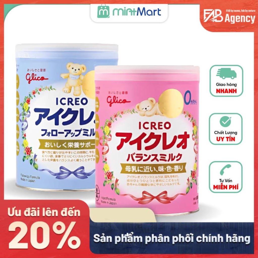 [Chính hãng] Sữa Glico Icreo Nội địa Nhật dạng thanh và lon 800gr số 0 &amp; 1