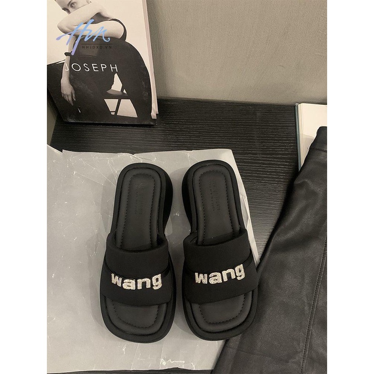 Dép Sandal Đế Dày Màu Đen Phong Cách Roman Thời Trang Mùa Hè Cho Nữ