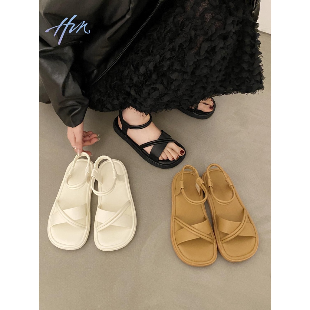Giày Sandal Đế Bằng Mềm Mại Phong Cách Roman Thời Trang Mùa Hè 2023 Cho Nữ