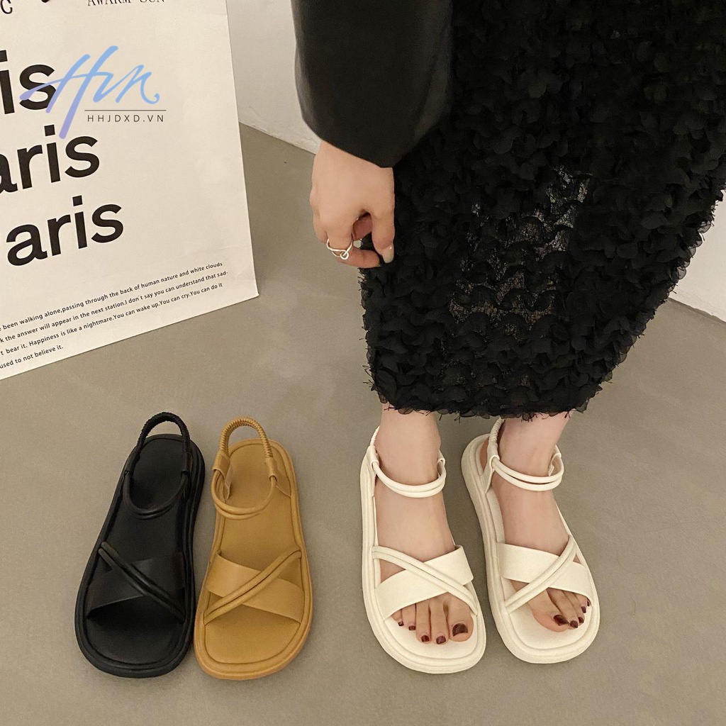 Giày Sandal Đế Bằng Mềm Mại Phong Cách Roman Thời Trang Mùa Hè 2023 Cho Nữ