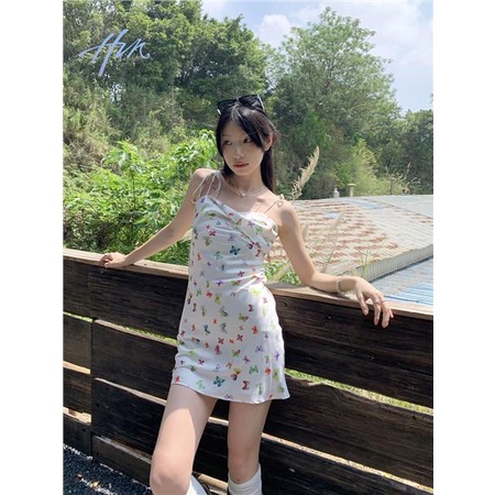 Váy Ngắn Eo Cao Họa Tiết Bướm Nhiều Màu Sắc Ngọt Ngào Thời Trang Mùa Hè Cho Nữ