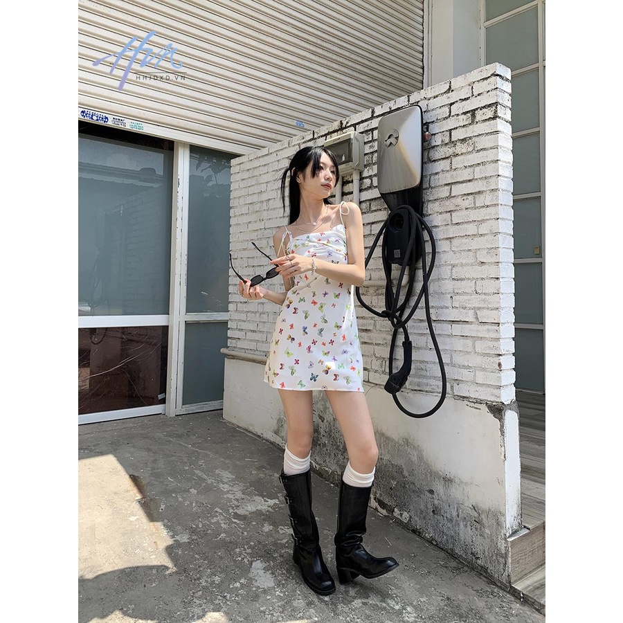 Váy Ngắn Eo Cao Họa Tiết Bướm Nhiều Màu Sắc Ngọt Ngào Thời Trang Mùa Hè Cho Nữ