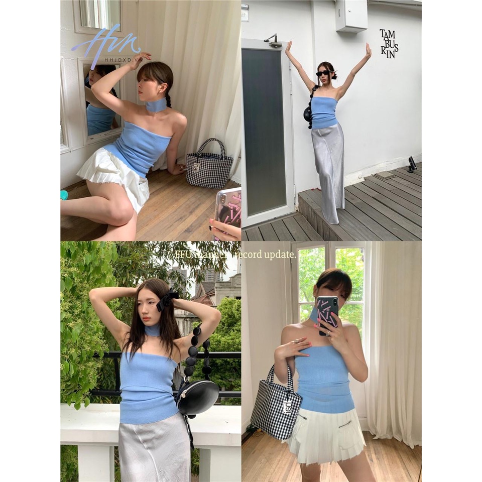 Áo Ống Dệt Kim Ôm Dáng Thời Trang Mùa Hè 2023 Mới Mẻ Cho Nữ