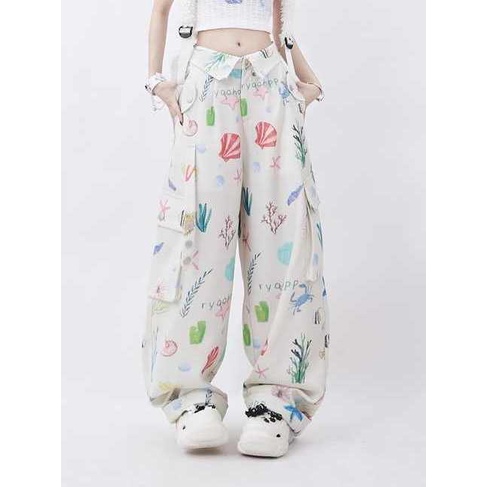 Quần Ống Rộng Dopamine Mỏng Nhẹ Phong Cách Mỹ Cổ Điển Thời Trang Mùa Hè Cho Nữ