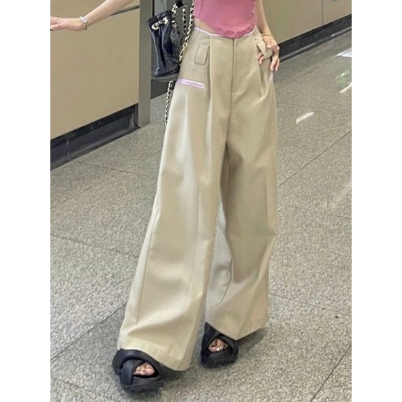 Quần Dài Ống Rộng Lưng Cao Phong Cách Hip Hop Hàn Quốc Thời Trang Mùa Hè Cho Nữ