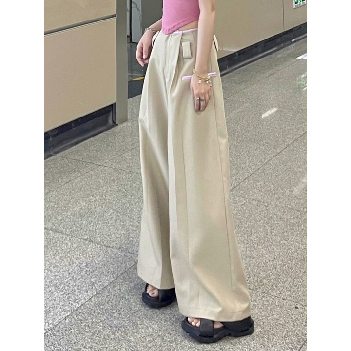 Quần Dài Ống Rộng Lưng Cao Phong Cách Hip Hop Hàn Quốc Thời Trang Mùa Hè Cho Nữ