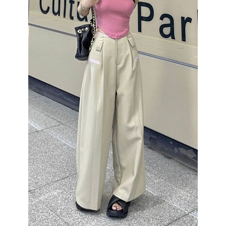 Quần Dài Ống Rộng Lưng Cao Phong Cách Hip Hop Hàn Quốc Thời Trang Mùa Hè Cho Nữ