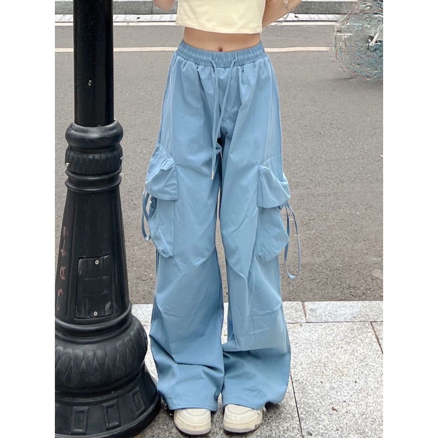 Quần Dài Ống Rộng Lưng Cao Phong Cách Hip Hop Thời Trang Mùa Hè Cá Tính Cho Nữ