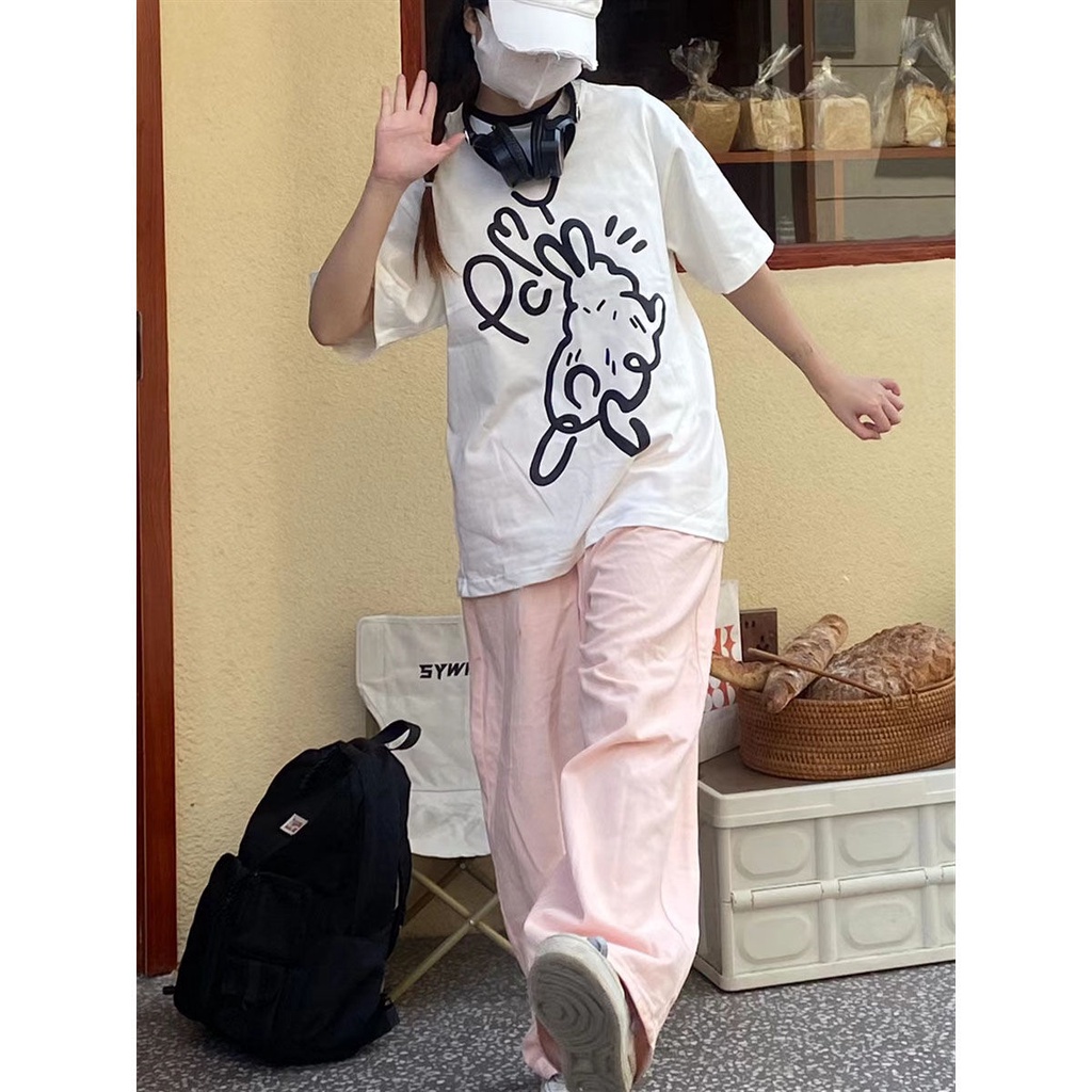 Quần Dài Ống Rộng Lưng Cao Co Giãn Phong Cách Nhật Bản Thời Trang Xuân Hè Cho Nữ