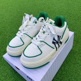 Giày thể thao sneaker mlb liner trắng xanh lá, mlb chunky liner mid basic new york yankees sc
