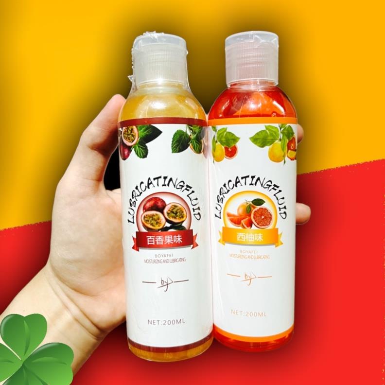 (Che tên sản phẩm) Gel Bôi Trơn Hương Trái Cây 200ml Táo Cam dâu Chanh Đào Xoài (Cam Kết Chính Hãng)
